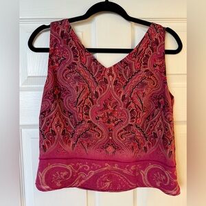 Valerie Stevens Pink and Red Paisley Tank Top